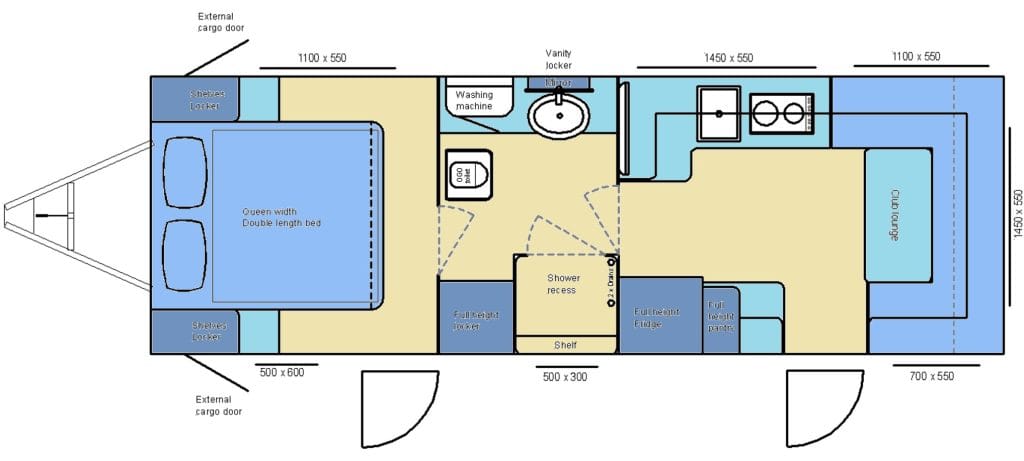 22′ show van 2026 (full width) rear club lounge